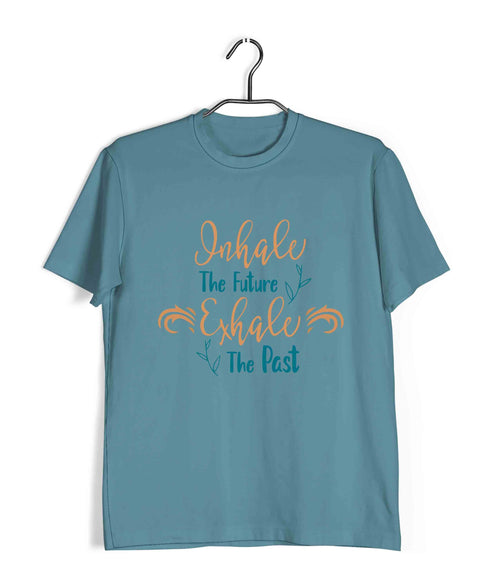 Yoga YOGA INHALE EXHALE Fitness Casual Graphic Printed T-Shirt for Men